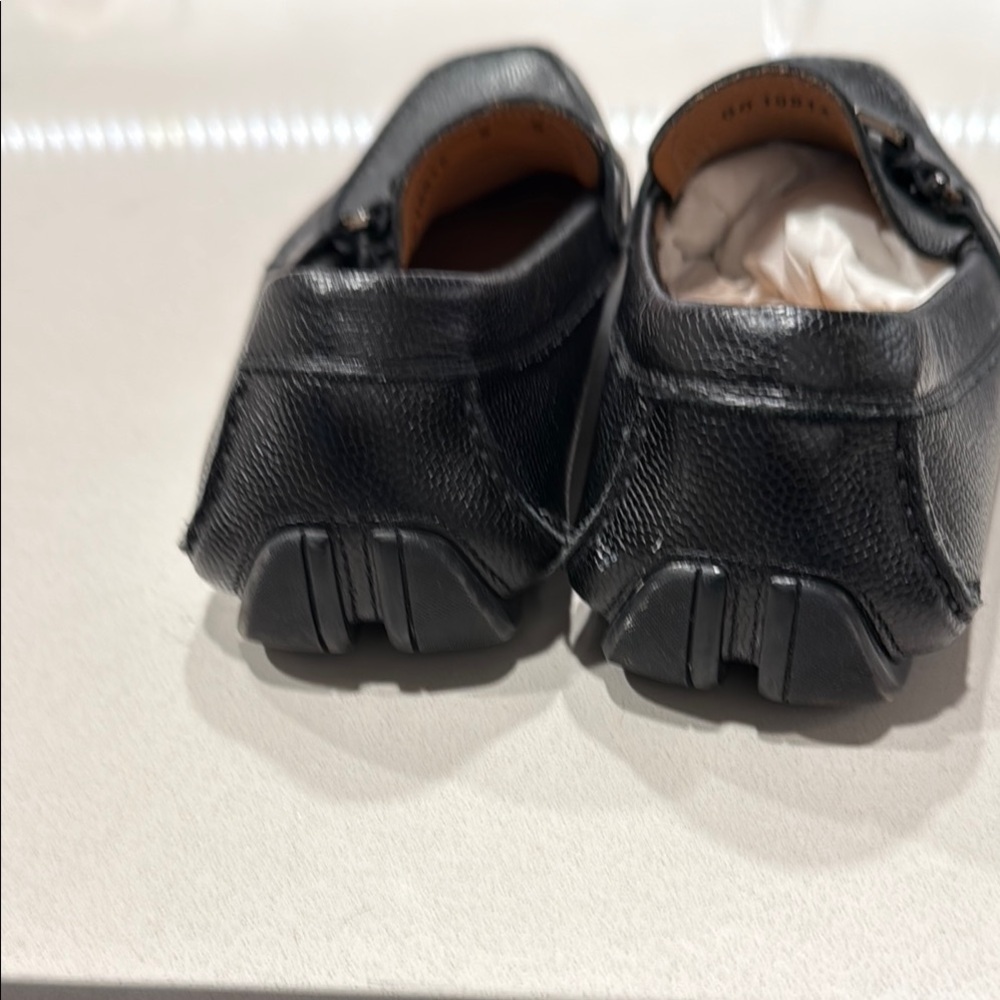 Kids Black Leather Loafers